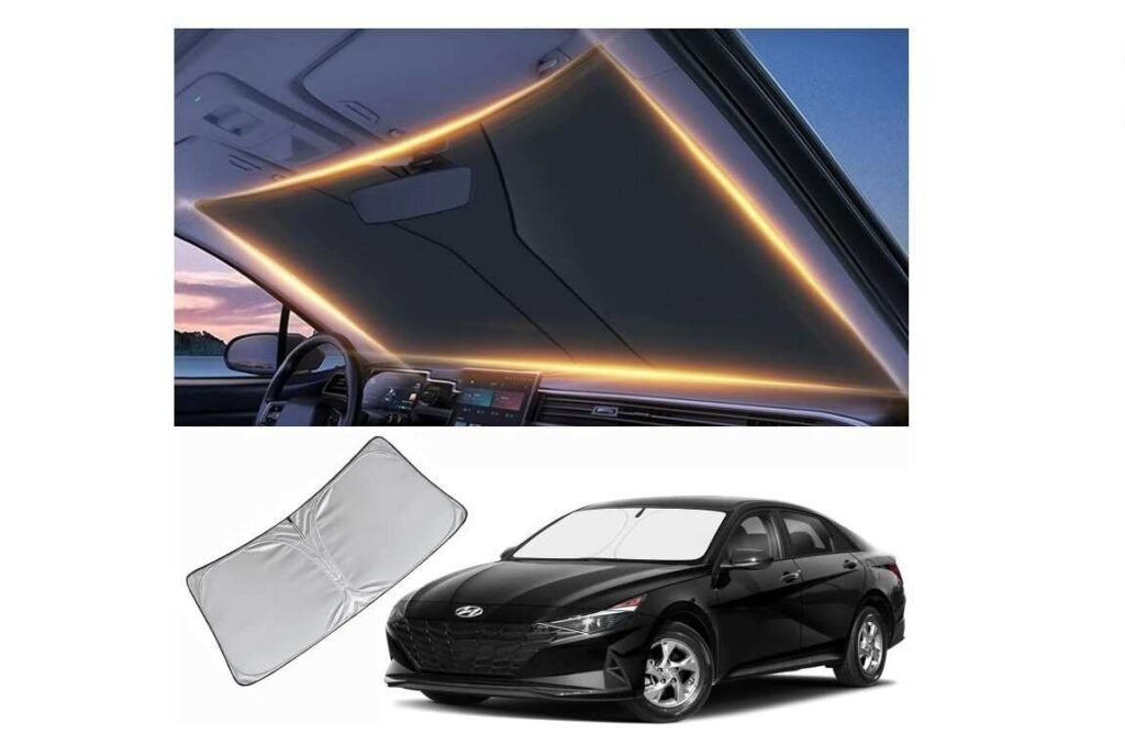 LZYYQX custom windshield sun shade for Toyota Yaris 2010–2026 providing UV protection and heat reduction